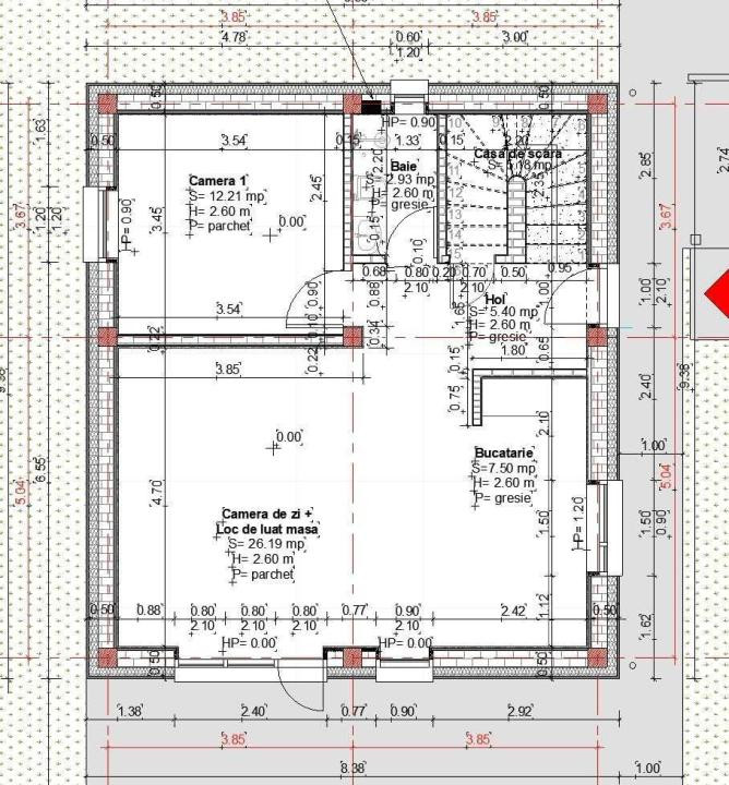 Casă individuala, 4 camere, 112 mp, 512 mp teren, loc. Jucu de Sus