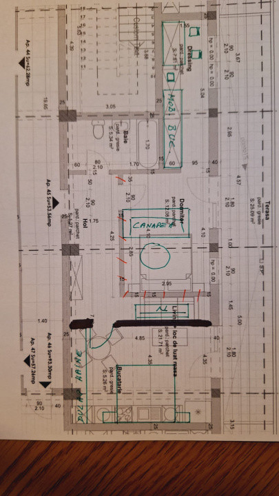 Apartament 2 camere 53mp+terasa 25mp, parcare, etaj intermediar, Corneliu Coposu