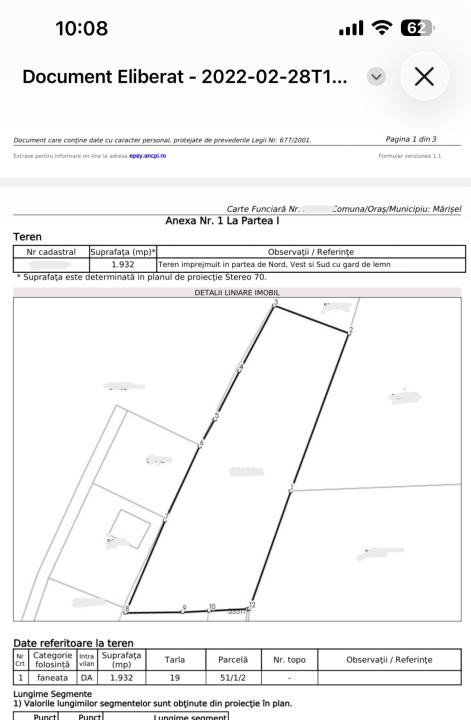 Teren intravilan ,1.932  mp , Marisel 