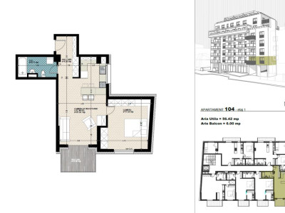 Apartament 2 cameră, 57 mp, balcon, ansamblu exclusivist, zona Dorobanților