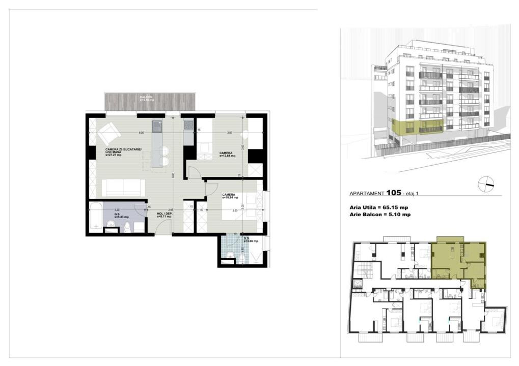 Apartament 3 camer3, 65 mp, balcon, ansamblu exclusivist, zona Dorobanților