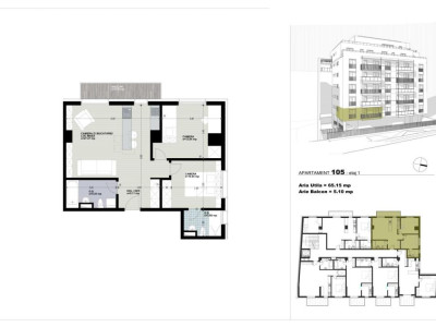 Apartament 3 camere, 65 mp, balcon, ansamblu exclusivist, zona Dorobanților