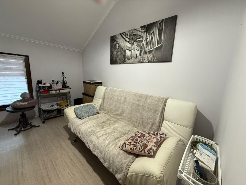 Spațiu comercial+locuință la mansardă,3 dormitoare, living,5 băi, teren 715 mp