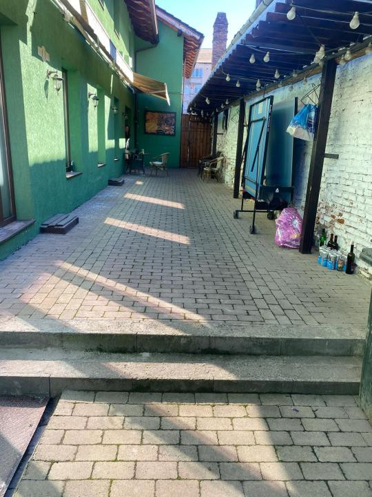 Spațiu comercial+locuință la mansardă,3 dormitoare, living,5 băi, teren 715 mp