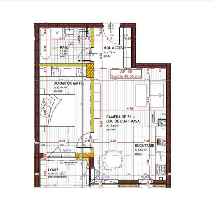 Apartament 2 camere, 50 mp, etaj intermediar, balcon, zona Tineretului