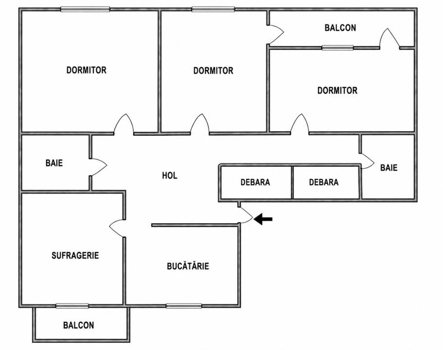 Apartament 4 camere decomandate, 78 mp, etaj intermediar, zona Kaufland