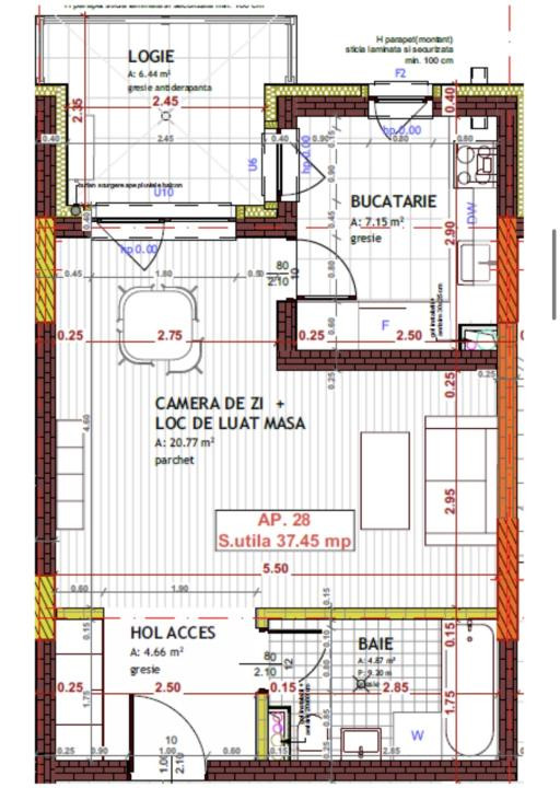 Apartament de o camera, 37.45mp, Semifinisat,zona Tineretului,Floresti