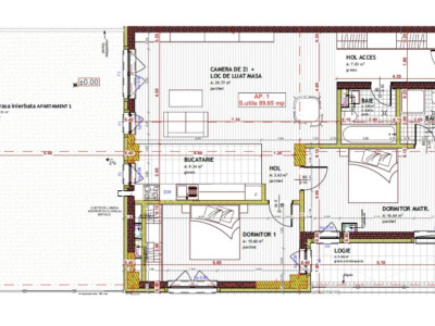Apartament de 3 camere, 89.65mp, Semifinisat,Gradina,zona Tineretului,