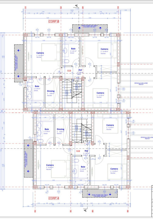 Casa tip duplex, 135mp utili, 4 camere, Semifinisata, Garaj, Zona Tauti
