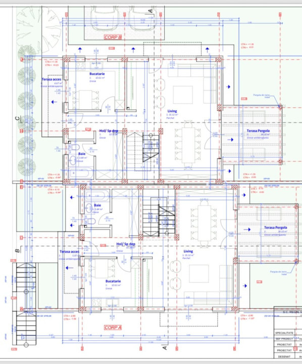 Casa tip duplex, 135mp utili, 4 camere, Semifinisata, Garaj, Zona Tauti