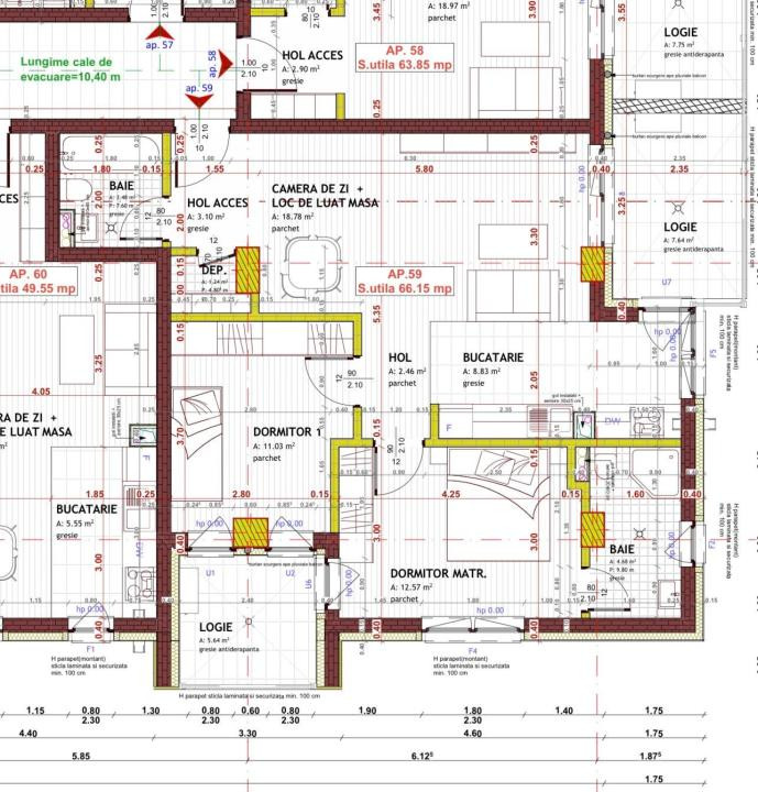 Apartament cu 3 camere, 66 mp, parcare, balcon, zona Tineretului