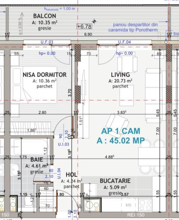 Apartament 2 camere, bloc nou 2026 | 45,06 mp + terasă 10 mp 