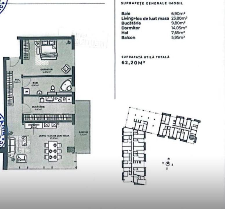 🏡 Apartament 62,02 mp + balcon | Etaj 8 | Bloc nou 