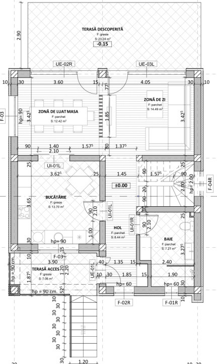 Casa tip duplex, 120 mp, 4 camere, teren liber 250 mp, Dezmir