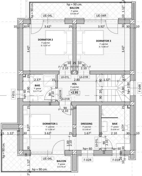 Casa tip duplex, 120 mp, 4 camere, teren liber 250 mp, Dezmir