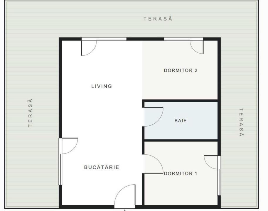 Apartament cu 3 camere , terasa de 50 mp,parcare 