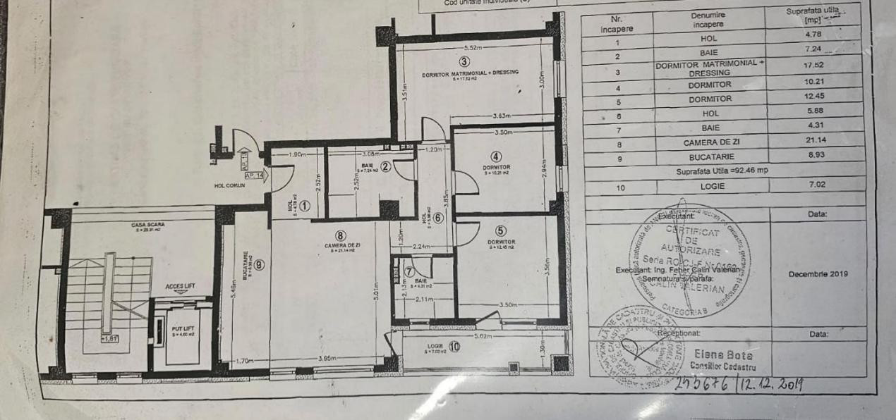 Apartament 4 camere, 92 mp, balcon, dressing, Columna Residence