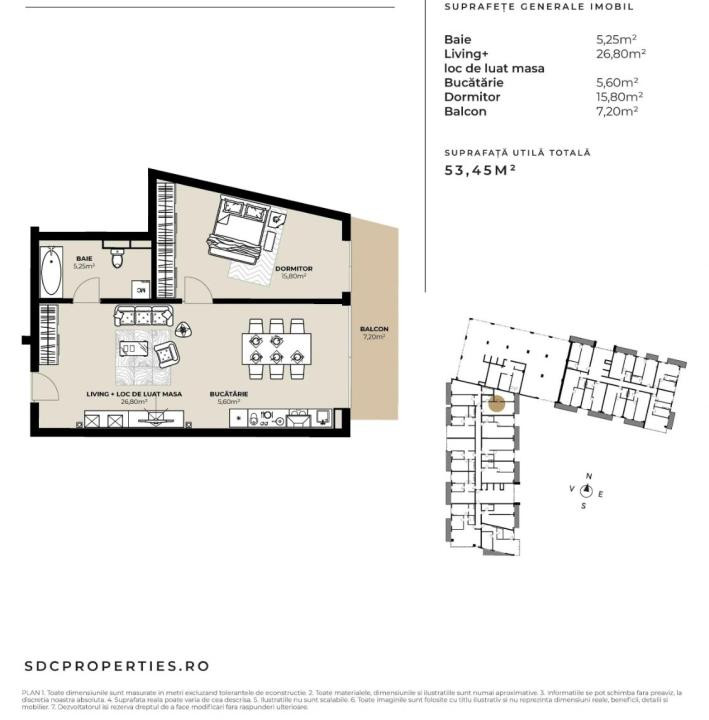 Apartament 2 camere 53.45 mp - Marasti!