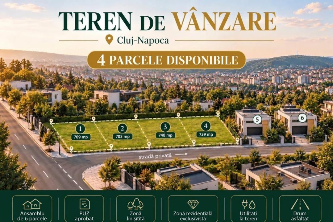 Parcele de teren, cu PUZ , Andrei Muresanu-Buna Ziua 