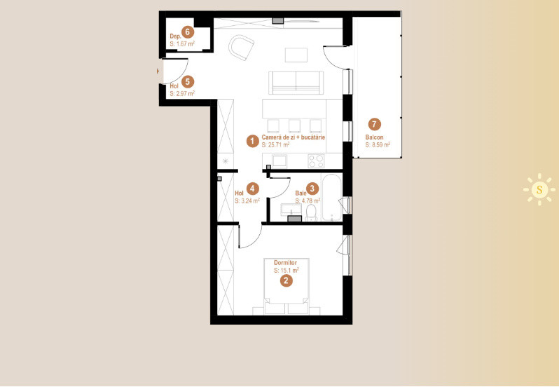  Ansamblu rezidential cu apartamente 2 si 3 camere, zona Vivo