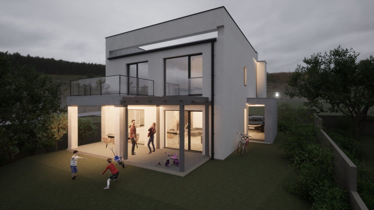 Casa individuala 162mp, 22,5mp terasa, 2 parcari, zona Popesti