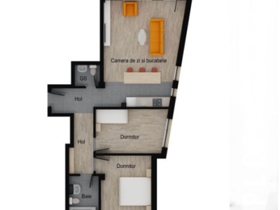 Apartament de 3 camere, 71,34 mp, balcon 8,63 mp, FINISAT zona Muzeul Apei
