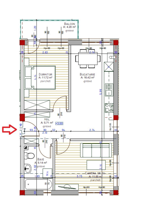 Apartament  3 camere,  FINISAT, zona Teilor- Floresti