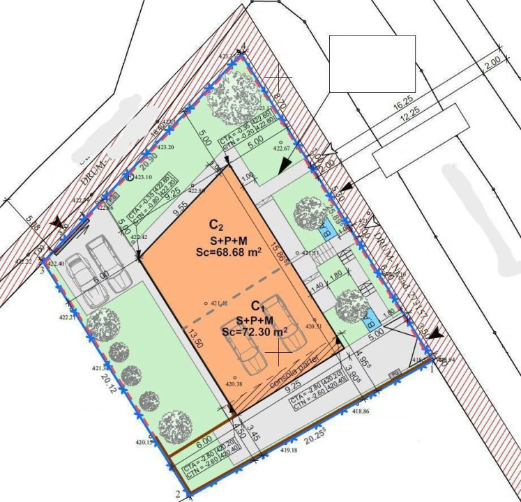 Casă cuplată, 4 camere, 156 mp utili, semifiniasată, cartier Dâmbul Rotund