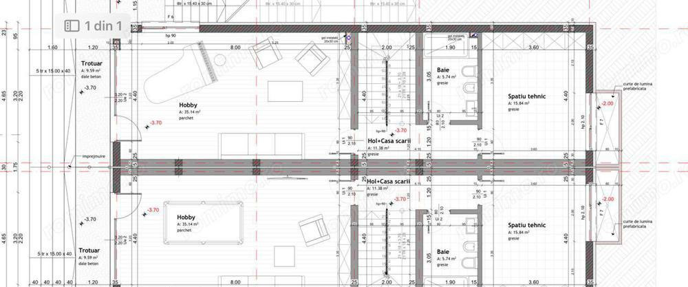 Unitate duplex 193 mp utili , 65 mp terase circulabile, Tineretului Voronet