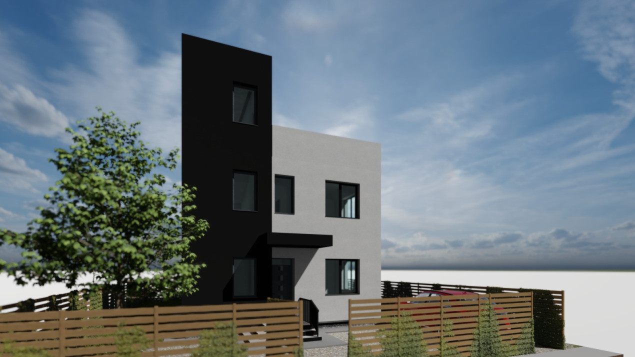 Casa individuala semifinisata 132mp utili plus 60mp terasa si 300 mp teren 