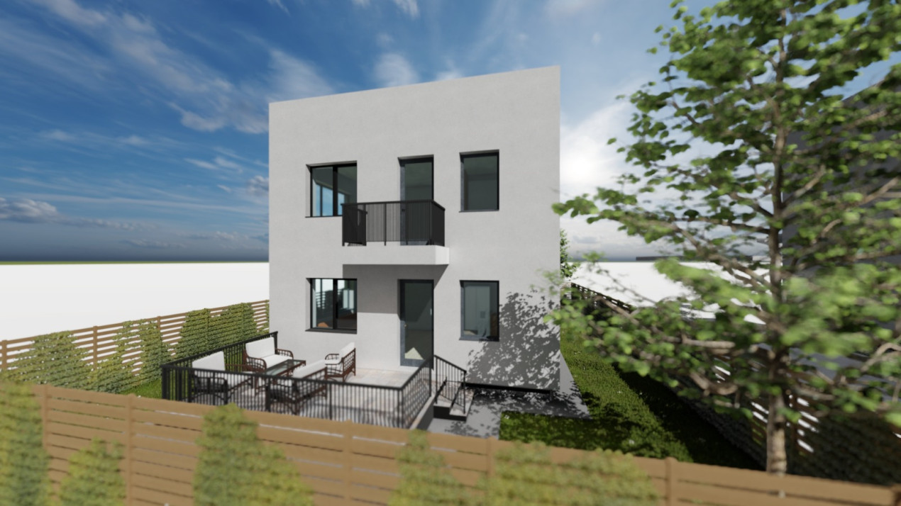 Casa individuala semifinisata 132mp utili plus 60mp terasa si 300 mp teren 