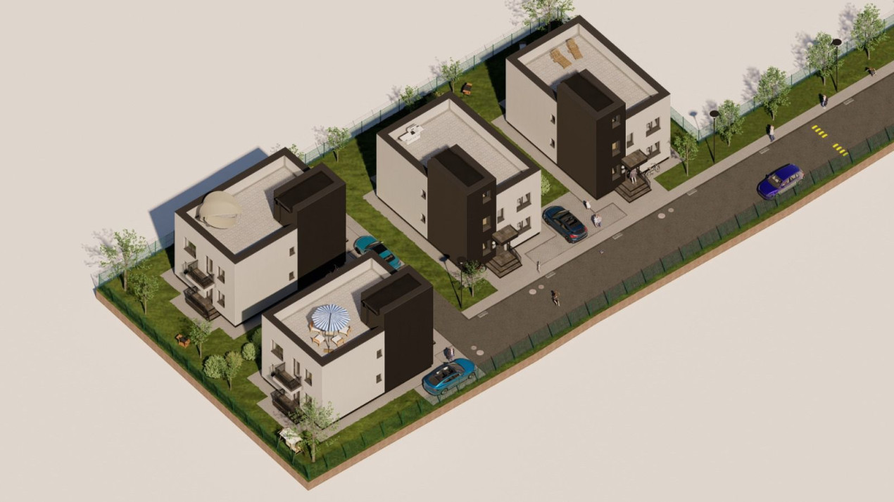 Casa individuala semifinisata 132mp utili plus 60mp terasa si 300 mp teren 