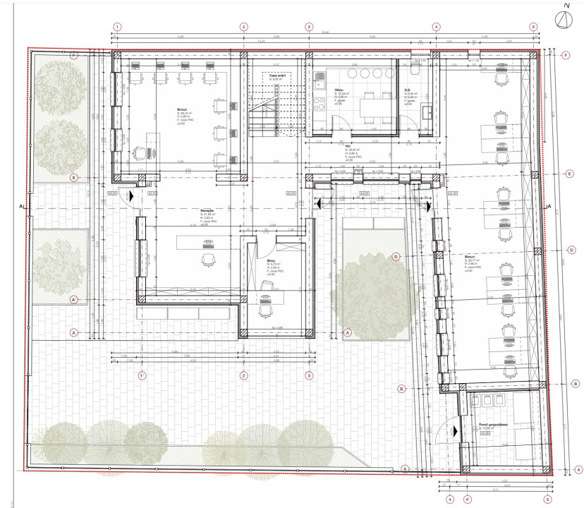 Cladire de birouri, 315mp utili, teren de 430mp, Intre Lacuri