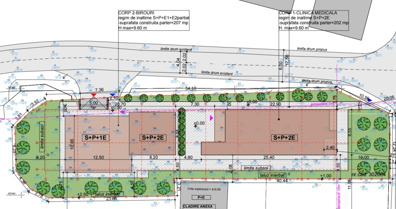 Teren 1166mp, proiect Clinica si Birouri, Gruia 