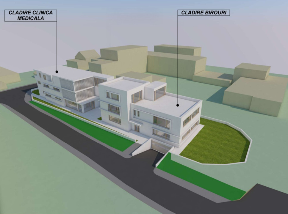 Teren 1166mp, proiect Clinica si Birouri, Gruia 