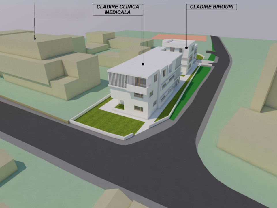 Teren 1166mp, proiect Clinica si Birouri, Gruia 