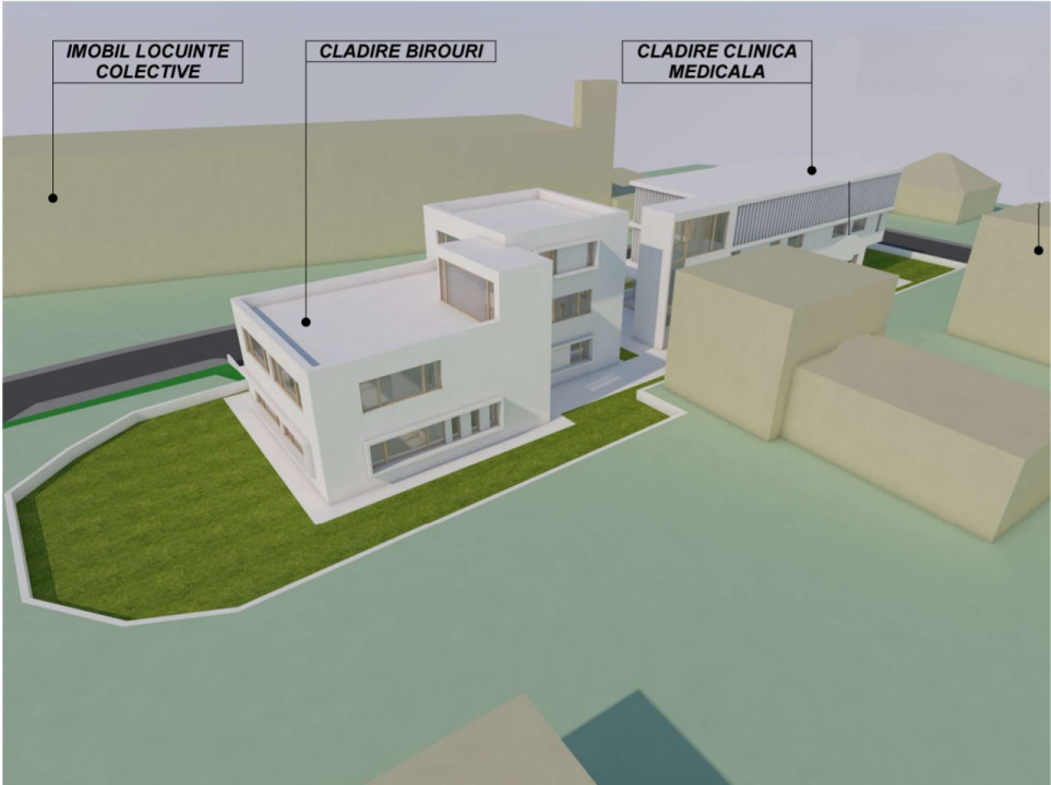 Teren 1166mp, proiect Clinica si Birouri, Gruia 