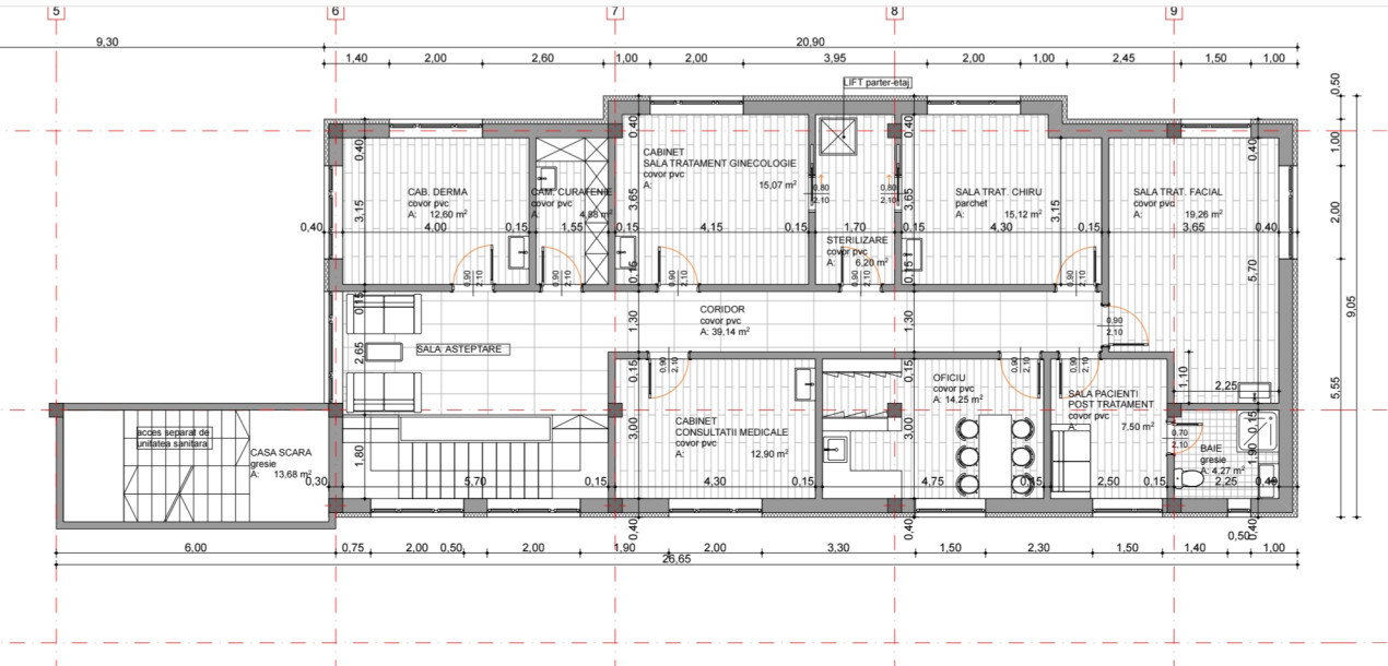 Teren 1166mp, proiect Clinica si Birouri, Gruia 
