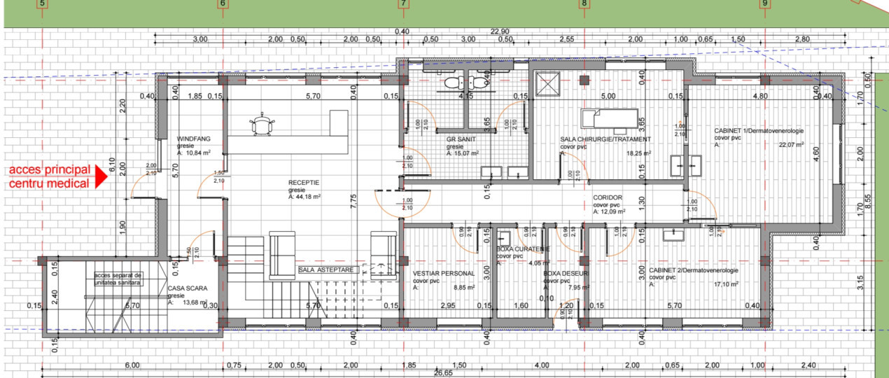Teren 1166mp, proiect Clinica si Birouri, Gruia 