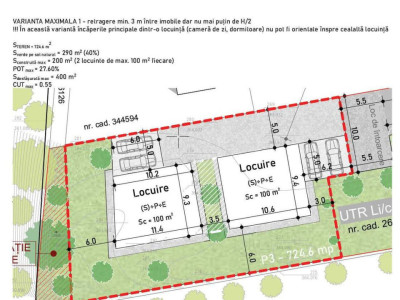  Vanzare teren intravilan 800 mp, cu puz aprobat, zona Colina