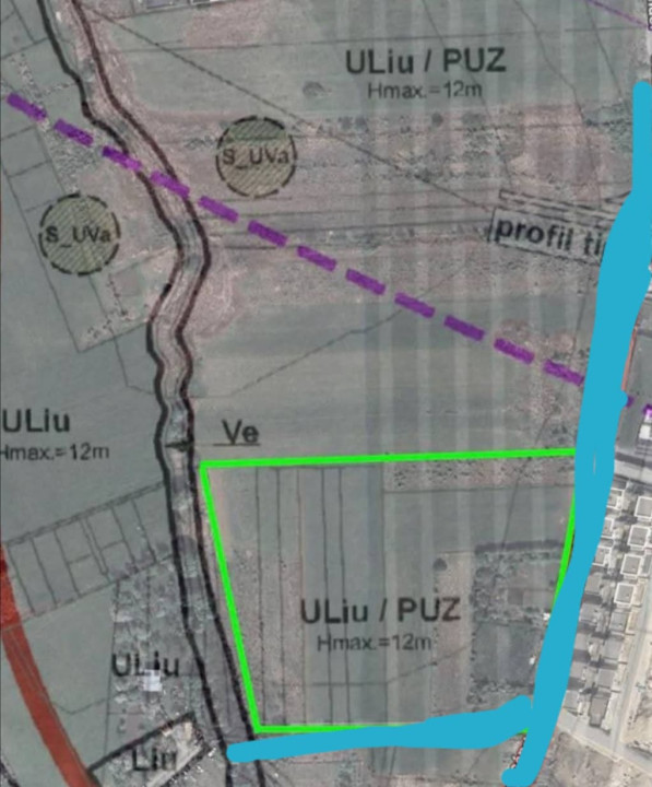 Teren Intravilan de vânzare, 4300mp, front 25 ml, Borhanci