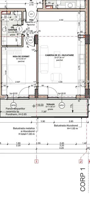 Apartament cu 2 camere, 47 mp, parcare, zona Eroilor