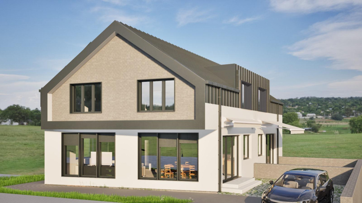 Casă cuplată, 4 camere, 163 mp utili, semifiniasată, cartier Dâmbul Rotund