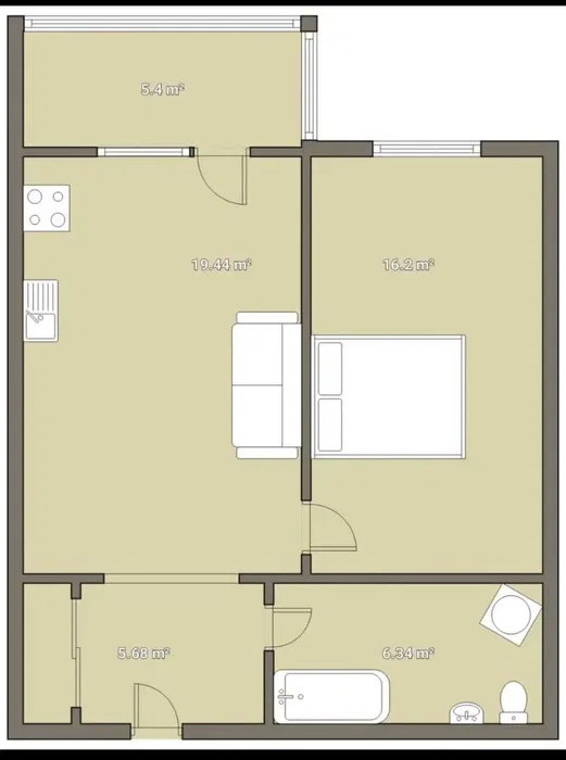 Apartament cu 2 camere, 48 mp, etaj intermediar, zona Petrom