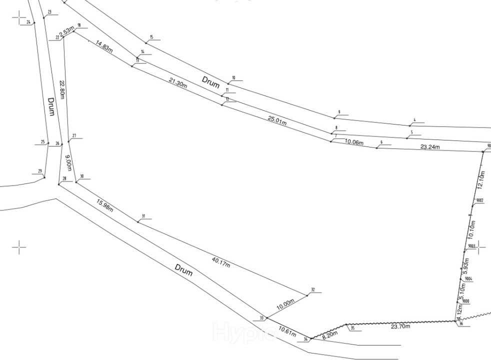 Teren intravilan, 3143 mp, trei fronturi, Balcesti