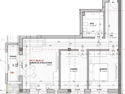 Apartament 3 camere, 60mp, balcon TVA inclus