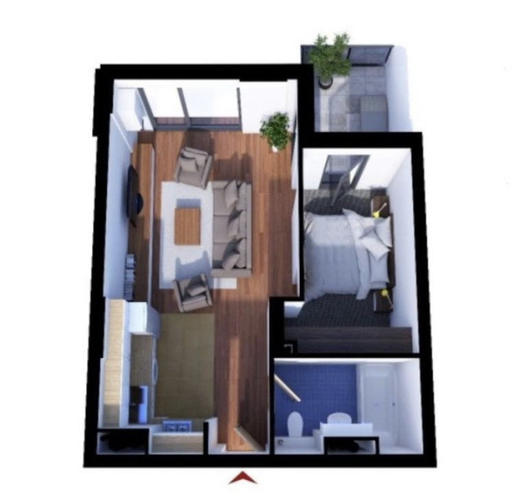 Apartament la etaj intermediar de 40,78mp, pe strada Soporului