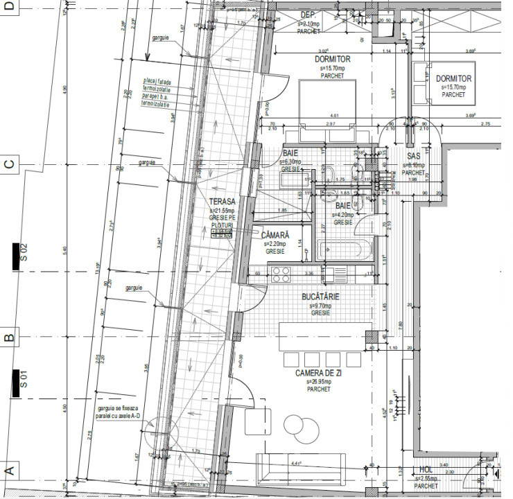 Apartament 3 camere, 94 mp utili, terasa 23 mp, zona Podului IRA