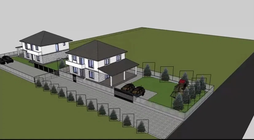 Teren 1400mp autorizat 2 case individuale, Baciu