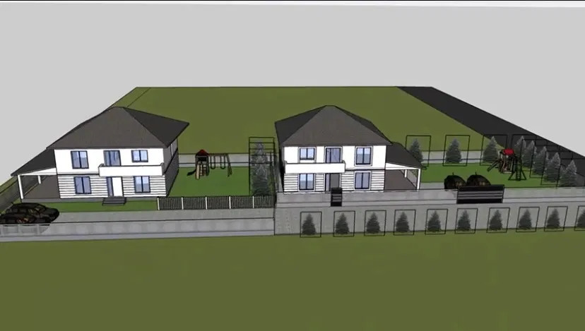 Teren 1400mp autorizat 2 case individuale, Baciu